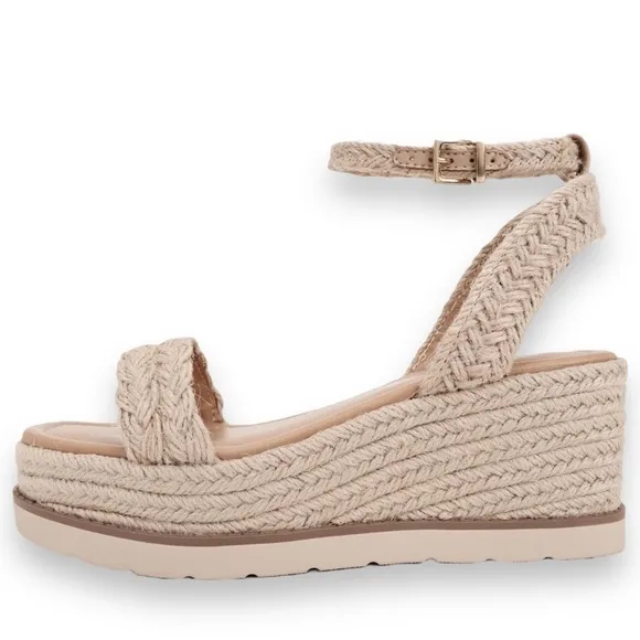 Straw Style! Soda Shoes Swing Natural Raffia Ankle Strap Platform Wedge Sandal