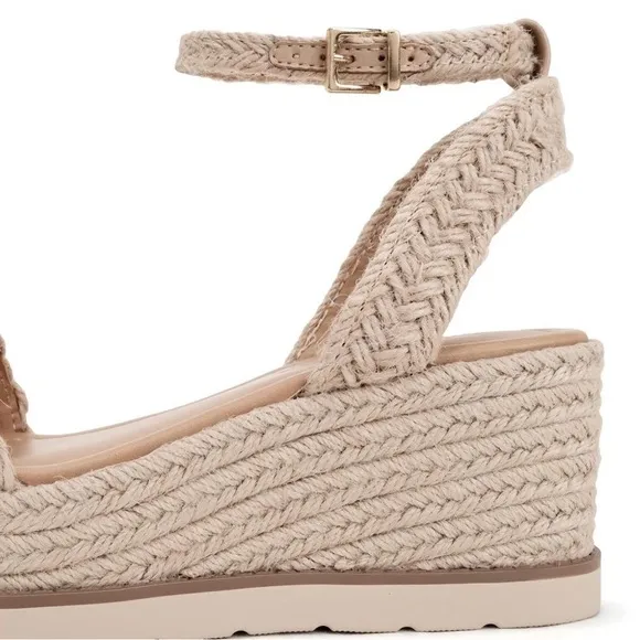 Straw Style! Soda Shoes Swing Natural Raffia Ankle Strap Platform Wedge Sandal