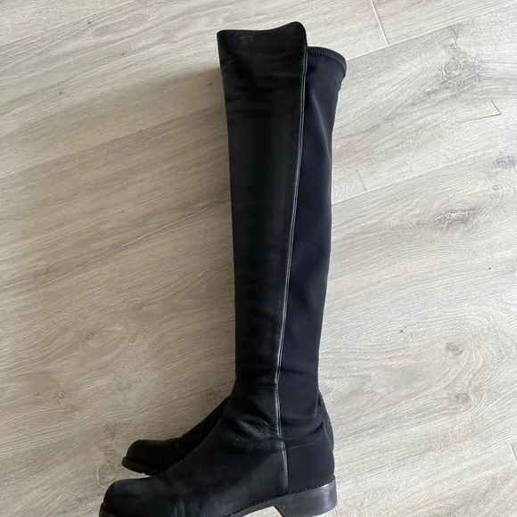 stuart weitzman 50/50 over the knee black leather riding boot