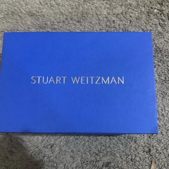Stuart Weitzman Blue Suede Slide Sandals