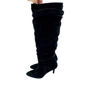 Stuart Weitzman Lafayette Slouch Boots Knee High Black Suede US 4.5 M $775