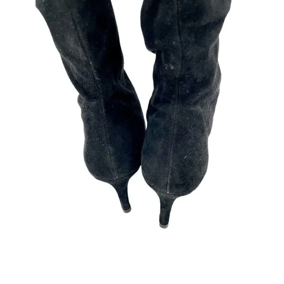 Stuart Weitzman Lafayette Slouch Boots Knee High Black Suede US 4.5 M $775