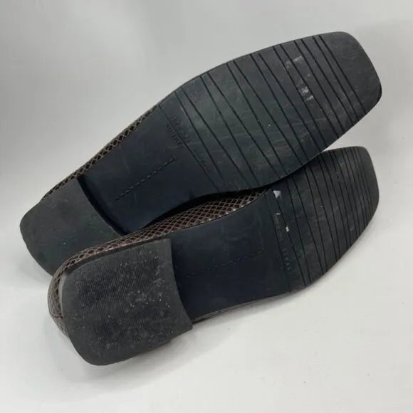 STUART WEITZMAN Made in Spain 🇪🇸 Leather Snakeskin Style Loafers 8W87050 Sz 8N