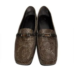 STUART WEITZMAN Made in Spain 🇪🇸 Leather Snakeskin Style Loafers 8W87050 Sz 8N
