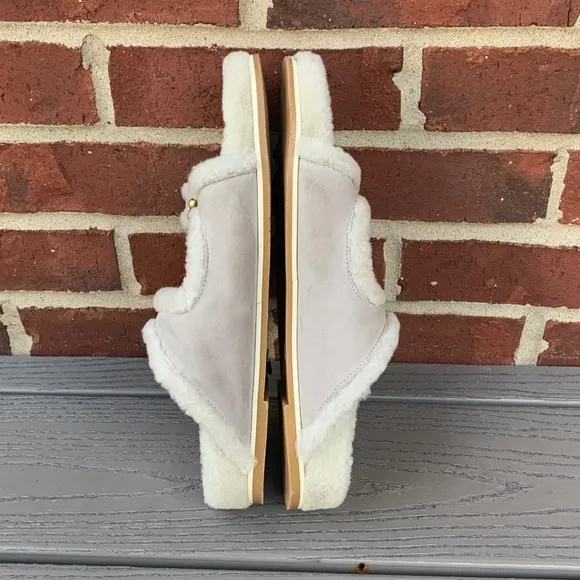 Stuart Weitzman Piper Pearl Studded Shearling Slides