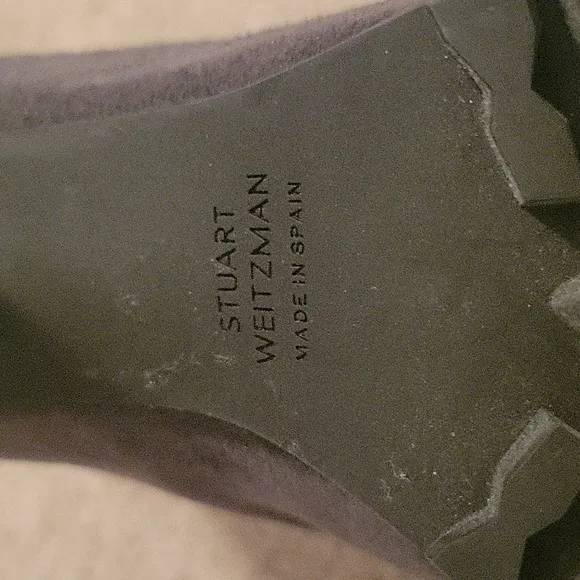 Stuart Weitzman Shackleton Gray Suede Heeled Ankle Boots Lade Up Moto 8.5