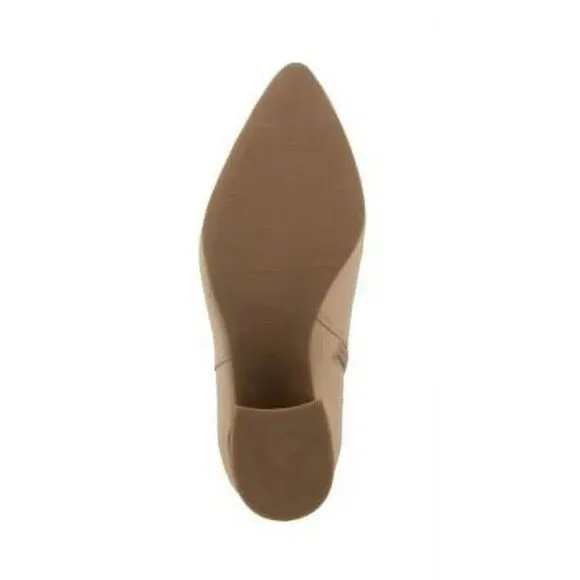 Sugar Evvie Ankle Boots Women's 10 Beige Pointed Toe Block Heel Booties KHD715