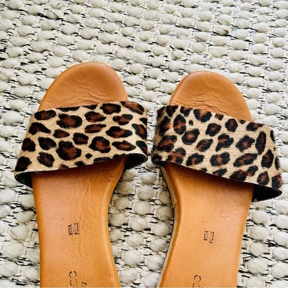 SUNDANCE Cheetah Print‎ Wedge Sandals, Made in Italy, Sz 37