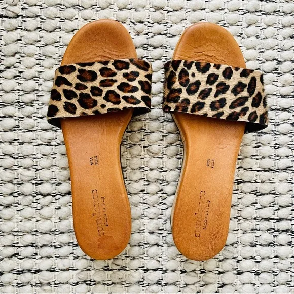 SUNDANCE Cheetah Print‎ Wedge Sandals, Made in Italy, Sz 37
