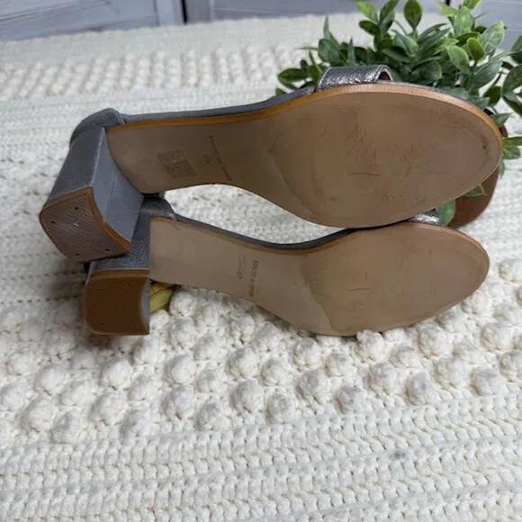 SUNDANCE Women's 40 Twilight Zephyr Ankle Strap Heeled Sandals Metallic Spain