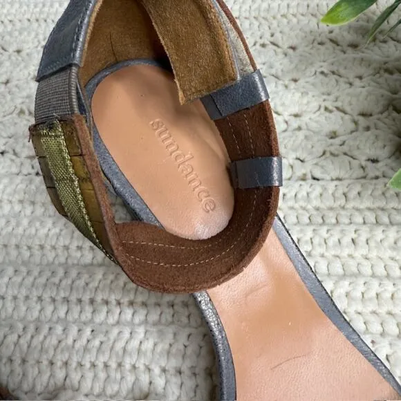 SUNDANCE Women's 40 Twilight Zephyr Ankle Strap Heeled Sandals Metallic Spain