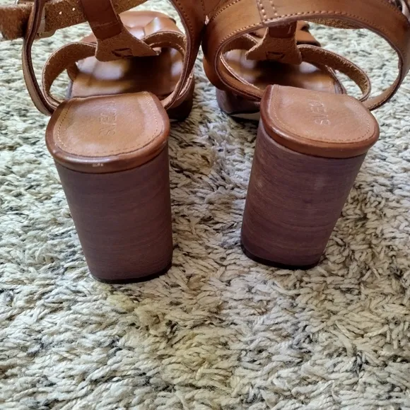 Svegan ALOHAS Rollers Brown Vegan Leather Sandals Sz 38/7