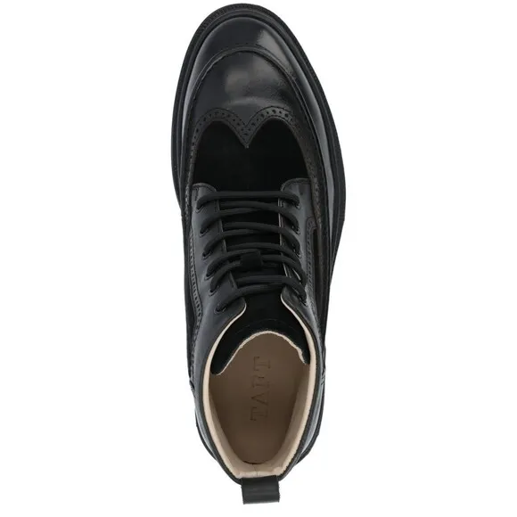 Taft Men's Model 008 Wingtip Moc-Toe Boots, Black, Size 14