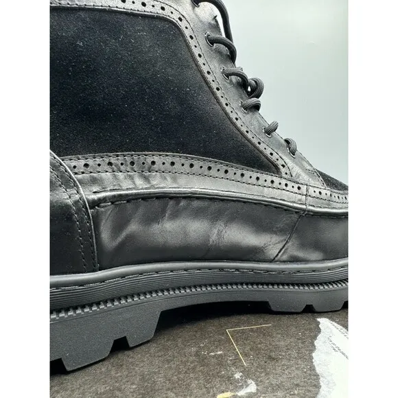 Taft Men's Model 008 Wingtip Moc-Toe Boots, Black, Size 14