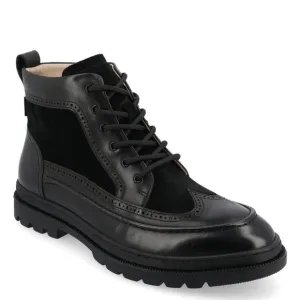 Taft Men's Model 008 Wingtip Moc-Toe Boots, Black, Size 14