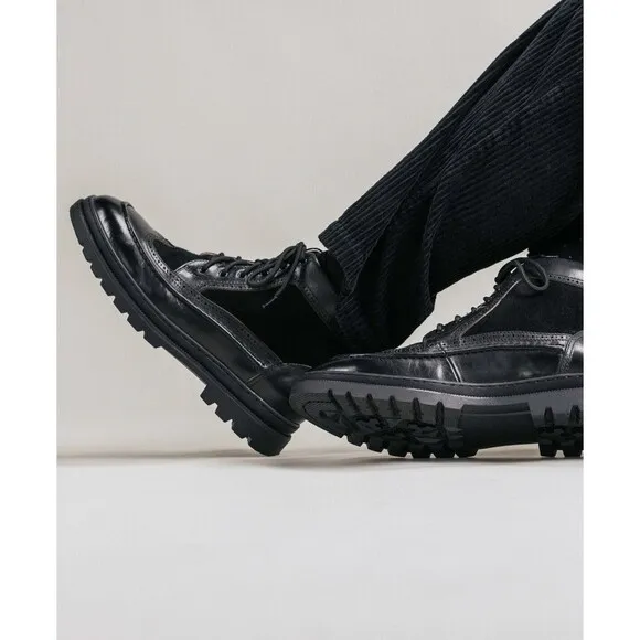 Taft Men's Model 008 Wingtip Moc-Toe Boots, Black, Size 14