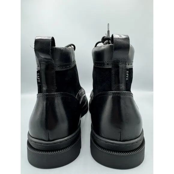 Taft Men's Model 008 Wingtip Moc-Toe Boots, Black, Size 14