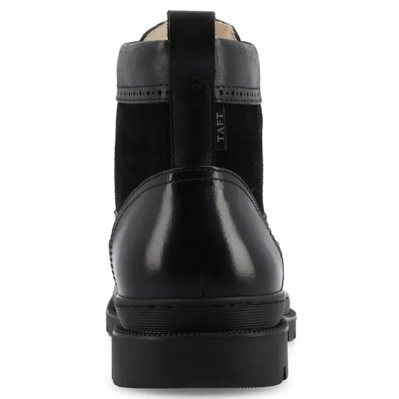 Taft Men's Model 008 Wingtip Moc-Toe Boots, Black, Size 14