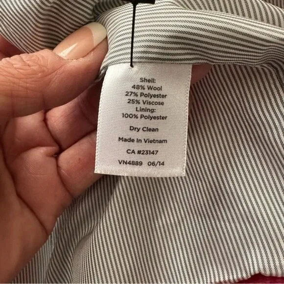 Talbots Windowpane Wool Blazer Size 8 Barbie Pink Preppy Academia Old Money Chic