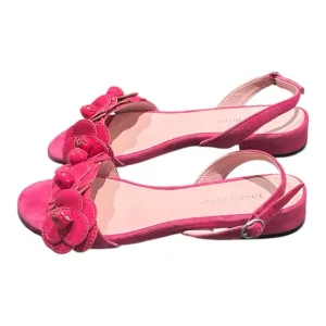 Taryn Rose Pink Patent Leather Slingback Flower Women's Sandals