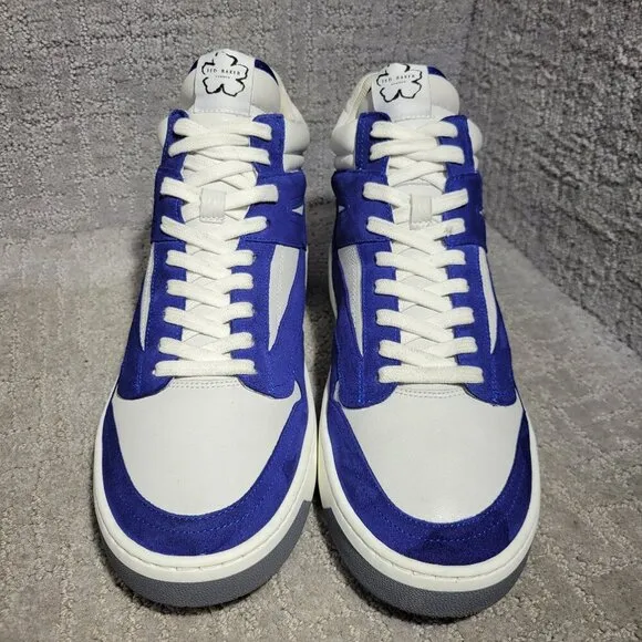 Ted Baker Leiroy Men's Size 11 US Blue White Suede High Top Basketball Sneakers