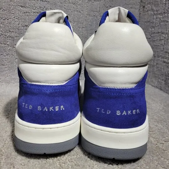 Ted Baker Leiroy Men's Size 11 US Blue White Suede High Top Basketball Sneakers