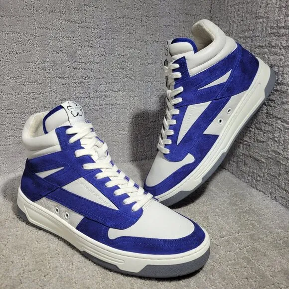 Ted Baker Leiroy Men's Size 11 US Blue White Suede High Top Basketball Sneakers