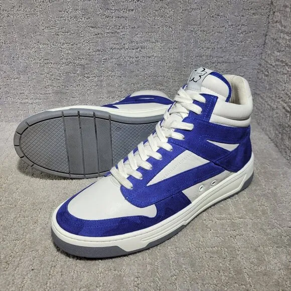 Ted Baker Leiroy Men's Size 11 US Blue White Suede High Top Basketball Sneakers