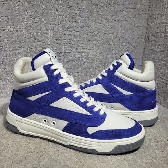 Ted Baker Leiroy Men's Size 11 US Blue White Suede High Top Basketball Sneakers