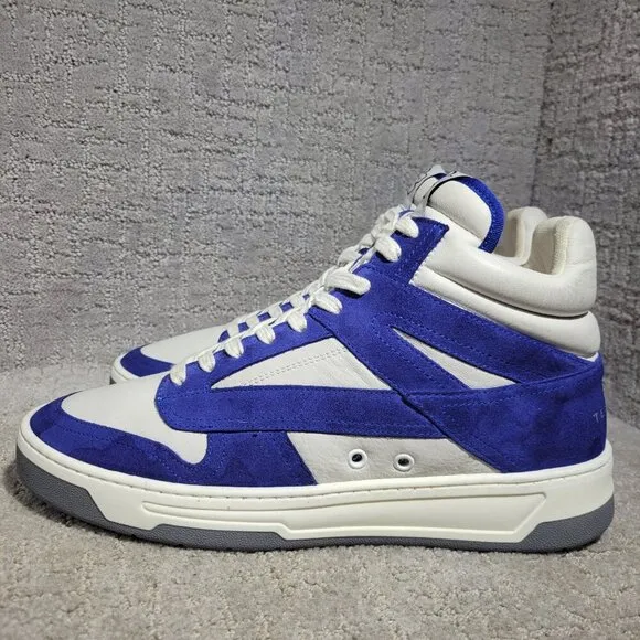 Ted Baker Leiroy Men's Size 11 US Blue White Suede High Top Basketball Sneakers