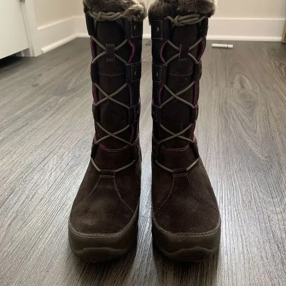 THE NORTH FACE Abby IV Waterproof Suede Leather Boots US 7.5 Brown/Pink MSRP 175