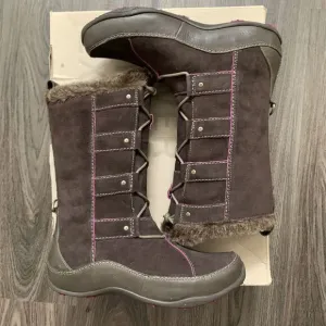 THE NORTH FACE Abby IV Waterproof Suede Leather Boots US 7.5 Brown/Pink MSRP 175