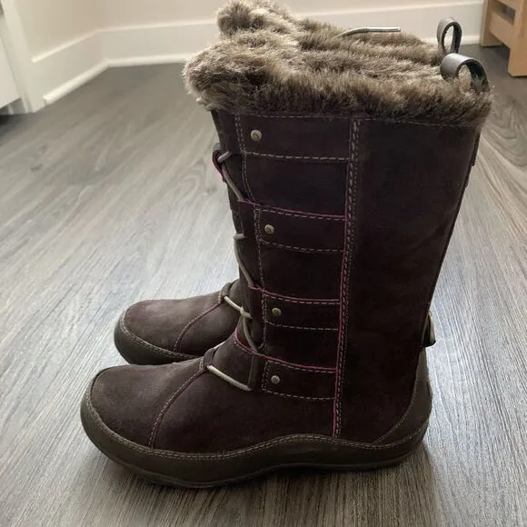 THE NORTH FACE Abby IV Waterproof Suede Leather Boots US 7.5 Brown/Pink MSRP 175