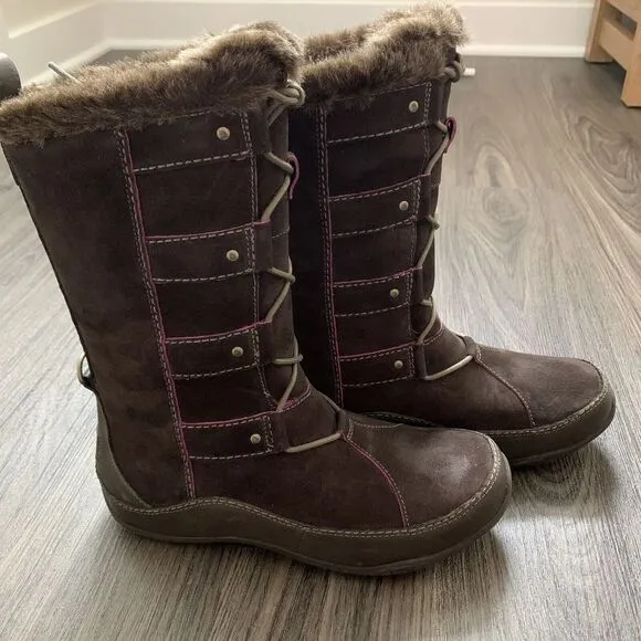 THE NORTH FACE Abby IV Waterproof Suede Leather Boots US 7.5 Brown/Pink MSRP 175