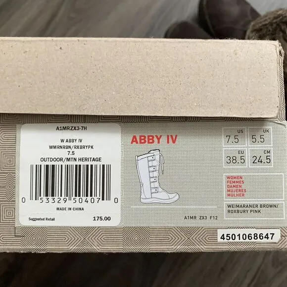 THE NORTH FACE Abby IV Waterproof Suede Leather Boots US 7.5 Brown/Pink MSRP 175