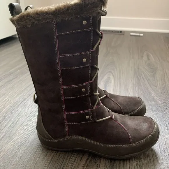 THE NORTH FACE Abby IV Waterproof Suede Leather Boots US 7.5 Brown/Pink MSRP 175
