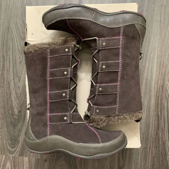 THE NORTH FACE Abby IV Waterproof Suede Leather Boots US 7.5 Brown/Pink MSRP 175