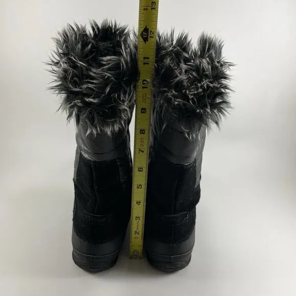 The North Face Nuptse Purna Snow Boots Womens Size 8 Black Insulated Waterproof