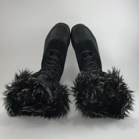 The North Face Nuptse Purna Snow Boots Womens Size 8 Black Insulated Waterproof