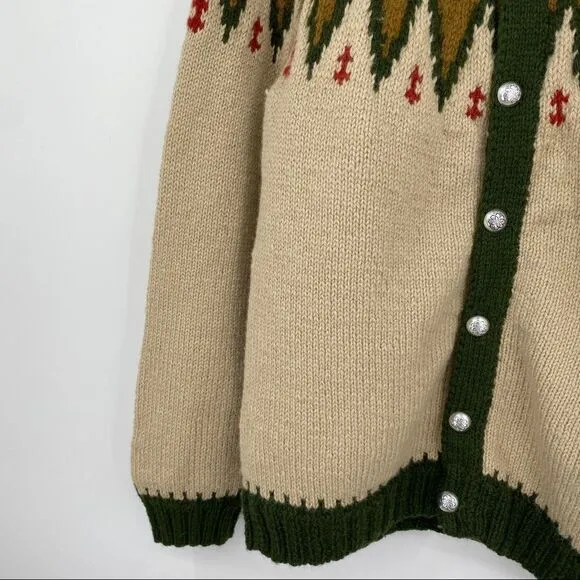 The Sweater Market Copenhagen Denmark 100  percent wool hand knit cardigan