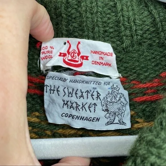 The Sweater Market Copenhagen Denmark 100  percent wool hand knit cardigan