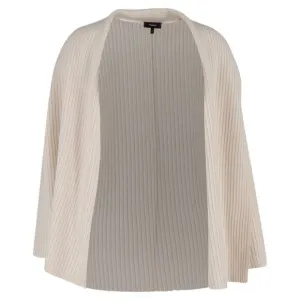 Theory Ribbed-Knit Open Cardigan in Cream wool