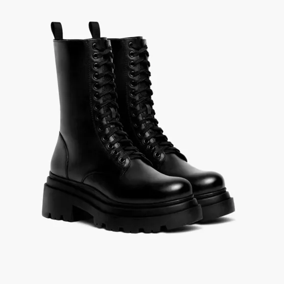 Thursday Boot Company Black Combat Boots with Chunky Sole