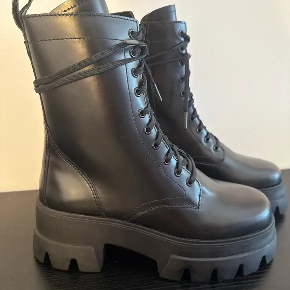 Thursday Boot Company Black Combat Boots with Chunky Sole