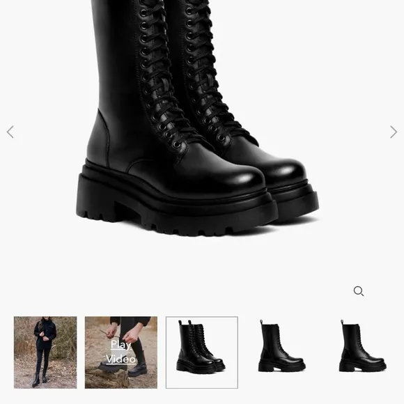 Thursday Boot Company Black Combat Boots with Chunky Sole