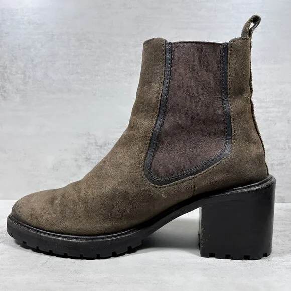 Thursday Leather Chunky Heel Chelsea Boots - Women's Size 7 - Brown