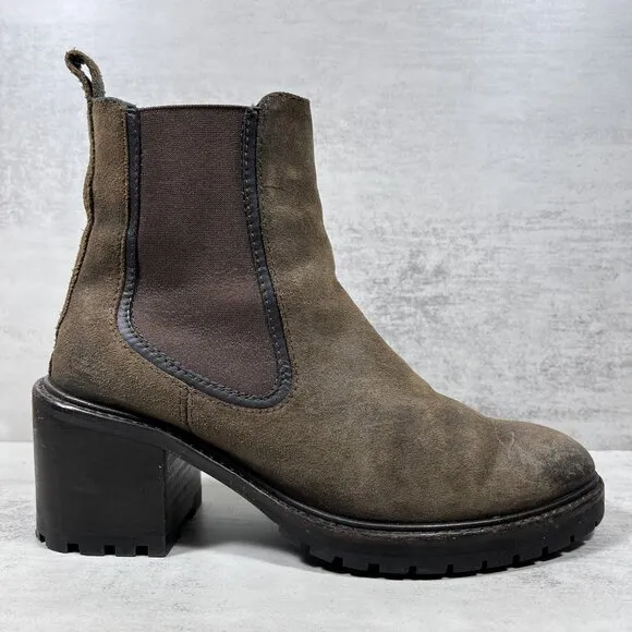 Thursday Leather Chunky Heel Chelsea Boots - Women's Size 7 - Brown