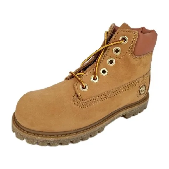 Timberland 6 In Premium P &amp; G  Wheat Little Kids Leather Outdoors SZ 12