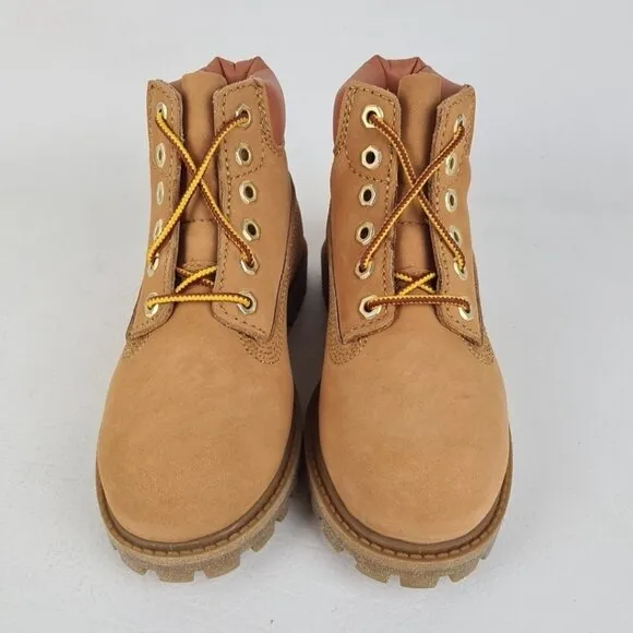 Timberland 6 In Premium P &amp; G  Wheat Little Kids Leather Outdoors SZ 12