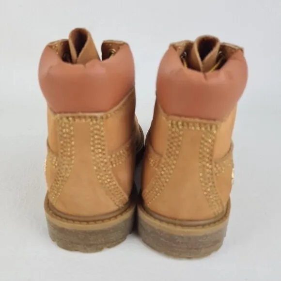 Timberland 6 In Premium P &amp; G  Wheat Little Kids Leather Outdoors SZ 12